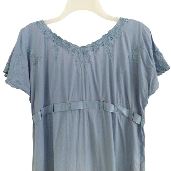 April Cornell Ribbon Nighty Nightgown Size Small Like New Cottagecore Embroidery - Picture 12 of 13